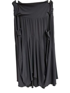 Last Tango Black Flared Maxi Skirt with Side Pockets Size L